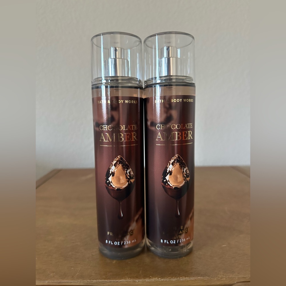 X2 Bath & Body Works CHOCOLATE AMBER Fine Mist NEW
